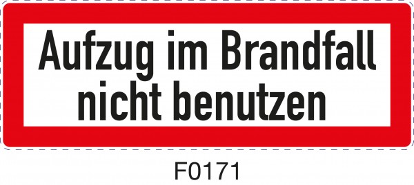 ISO 4066 - F0171- Aufzug im Brandfall nicht benutzen