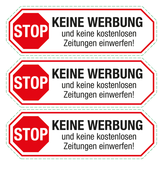 Briefkastenaufkleber Stop Keine Werbung Und Keine Kostenlosen Zeitungen Einwerfen Hinweise Hobby More Sticker De