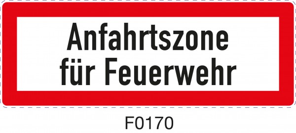 ISO 4066 - F0170 - Anfahrtszone für die Feuerwehr