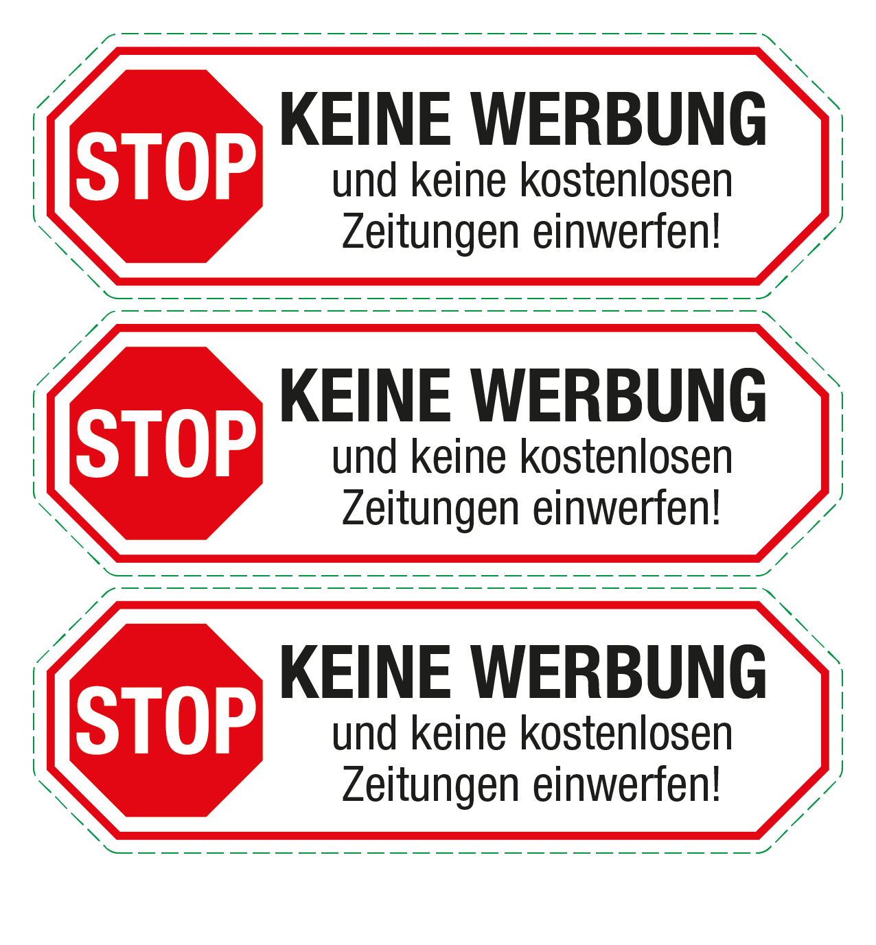 Briefkastenaufkleber Stop Keine Werbung Und Keine Kostenlosen Zeitungen Einwerfen Hinweise Hobby More Sticker De