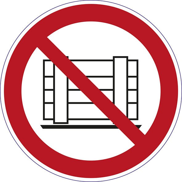 ISO 7010 - P023 - Abstellen und Lagern verboten