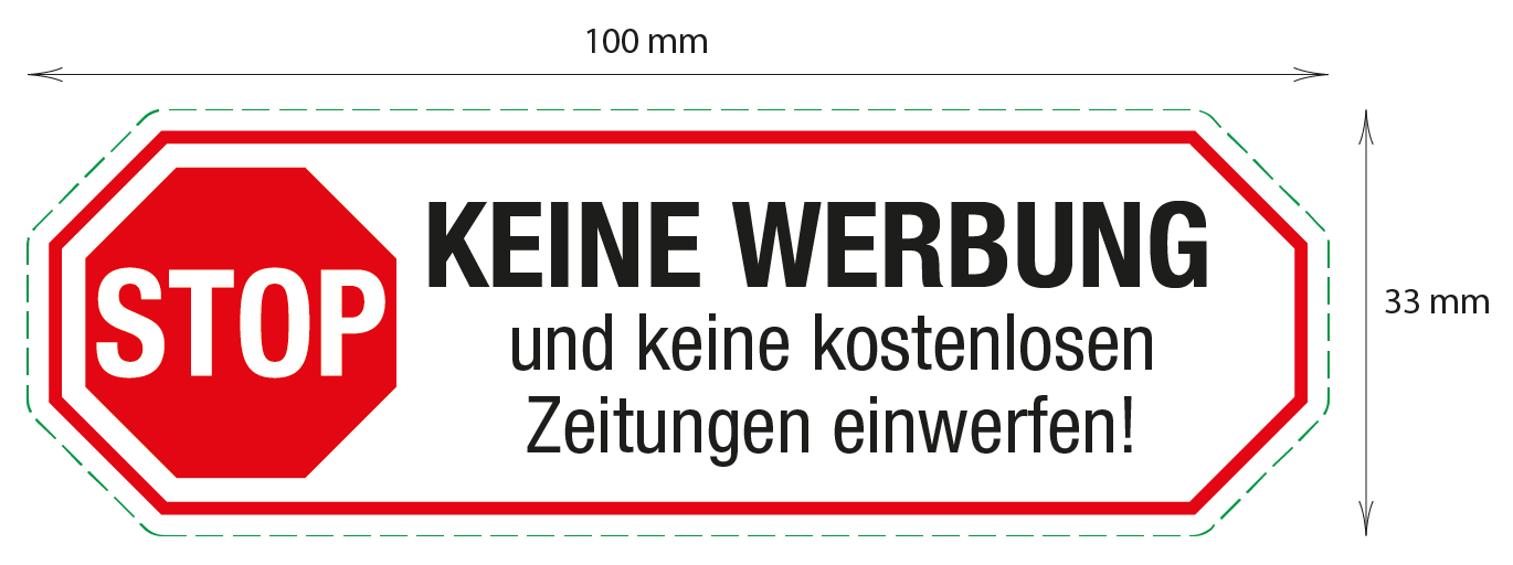 Briefkastenaufkleber Stop - Keine Werbung und keine kostenlosen Zeitungen  einwerfen, Hinweise, Hobby