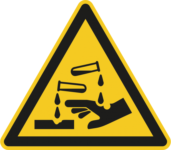 Warnzeichen "Warnung vor ätzenden Stoffen" W023