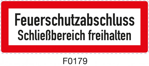 ISO 4066 - F0179 - Feuerschutzabschluss Schließbereich freihalten